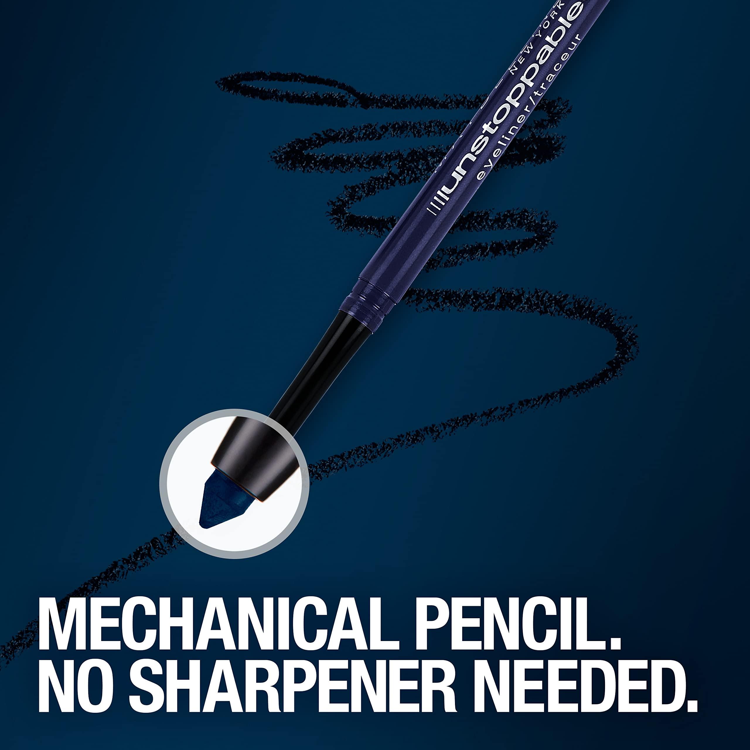 Maybelline New York MAYBELLINE Unstoppable Mechanical Eyeliner Pencil, Easy to Apply, Smooth Glide, Up to 24 Hour Wear Pewter 0.02 oz