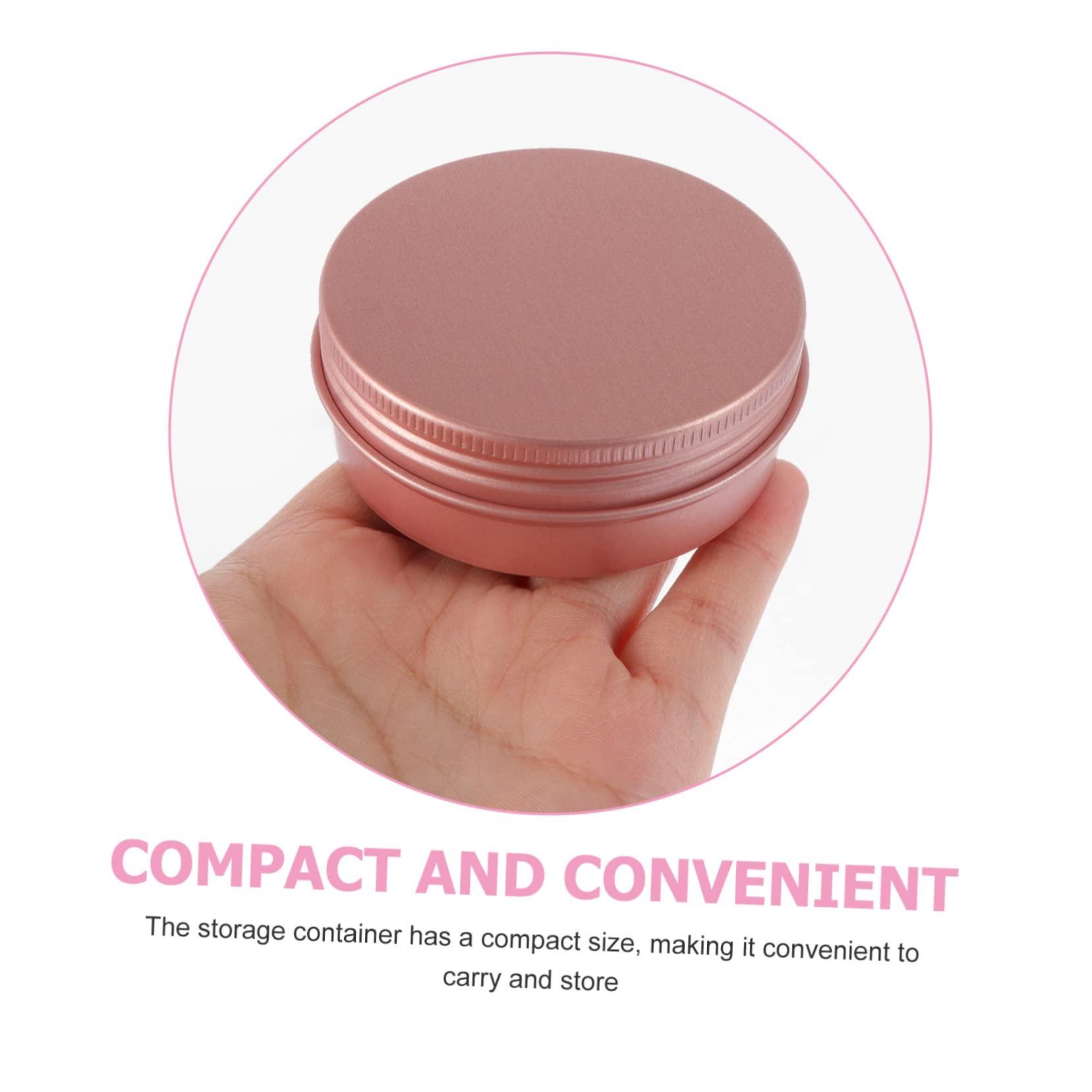 Mikinona Mikinona 60ml Rose Gold Cosmetics Cream Boxes Spiral Lid Aluminum Travel Storage Boxes Set