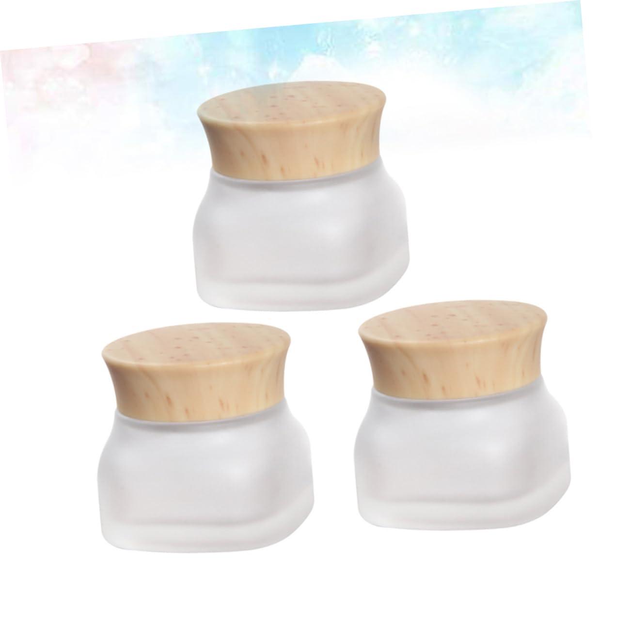 NOLITOY NOLITOY 3pcs Glass Cosmetics Jars Containers with Lids Small Cosmetic Container Cosmetic Bottle Refillable Empty Cosmetic Containers Sample Jar Container with Lid Glass Lotion Jar