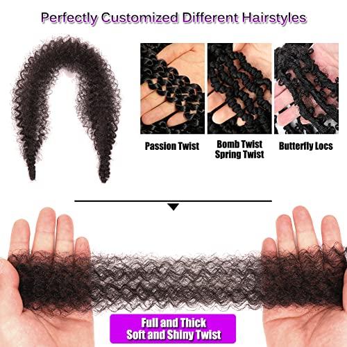 Seimainurs Seimainurs Springy Afro Twist Hair Marley Hair Spring Twist For Distressed Soft Locs Synthetic Pre-Separated Crochet Braiding Hair Marley Twist Hair Extension For Black Women (16 Inch (Pack of 3), 1B#