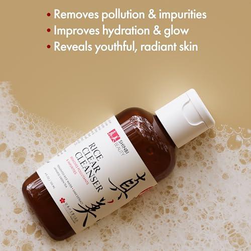 Shinbi Beauty Shinbi Beauty Japanese Face Wash Skincare Products - Japanese Rice Water Green Tea Cleanser - 99% Naturally Derived Japanese Beauty 4oz