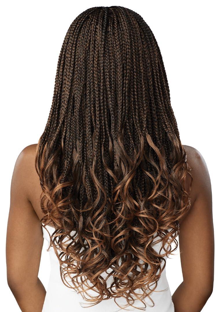 Outre Outre - 4x4 Lace Front Wig - MIDDLE PART FRENCH CURL BOX BRAIDS 26\" (DR BURGUNDY)
