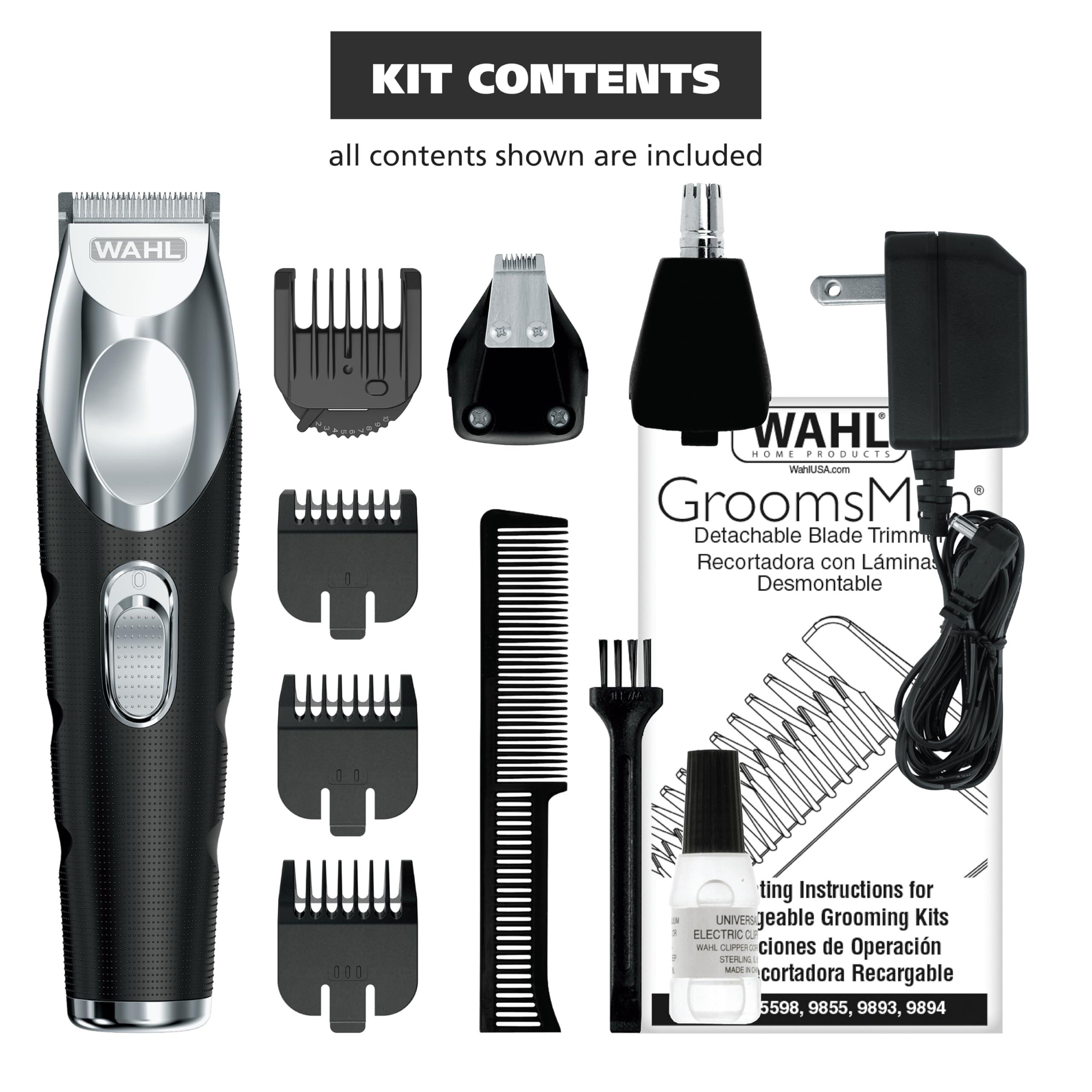 Wahl Wahl Groomsman Pro All in One Beard Trimmer for Men, Mens Beard Trimmer Rechargeable Cordless Hair Trimmer, Includes 3 Attachment Heads for Beard, Nose, & Ear Hair Trimming - Model 5617