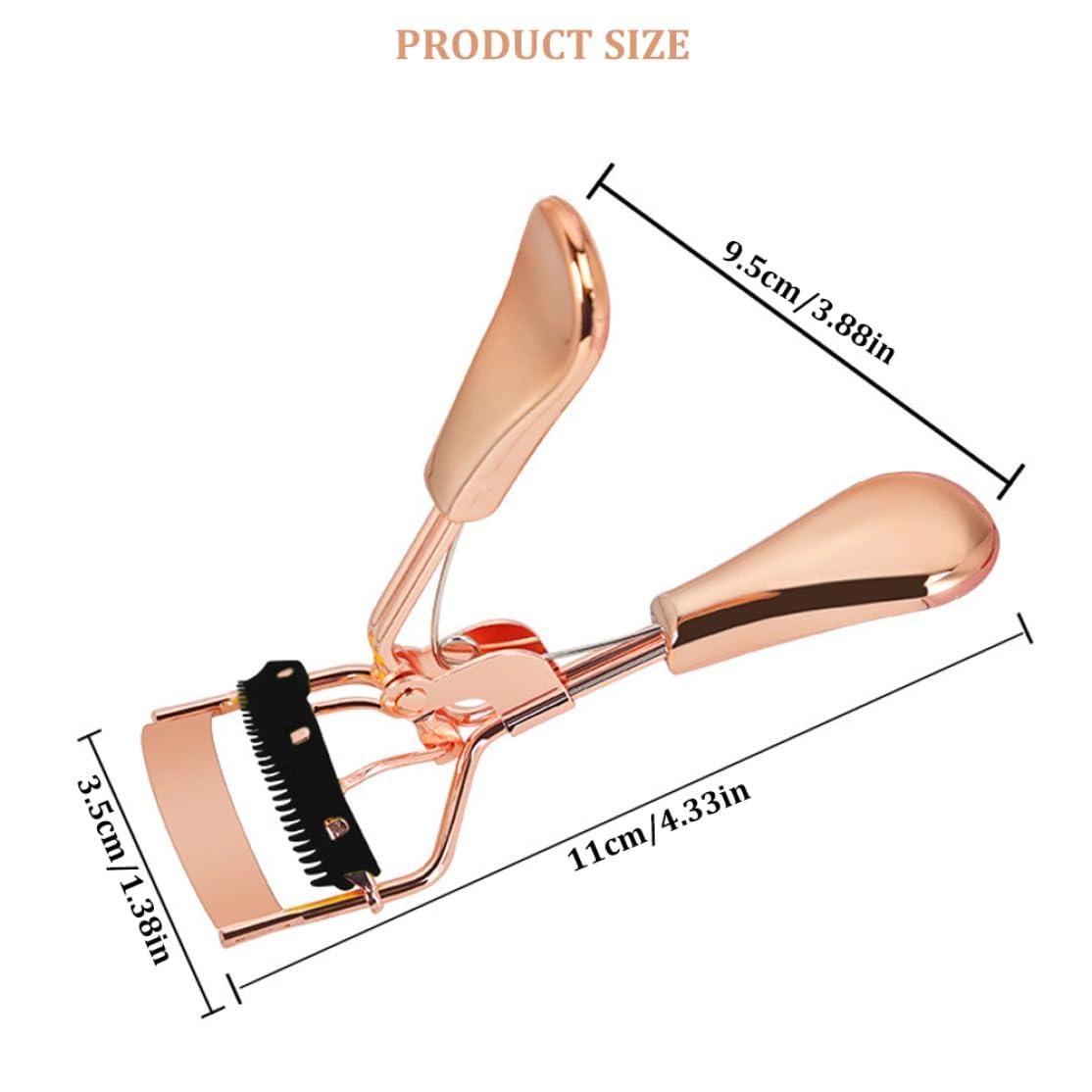 XUEYEGONGJI Eyelash Curler with Comb Metal Lash Curler with 2 Refill Pad Precision Lash Curling Tool for Women Girl Eye Makeup Tool Lash Curler with Comb