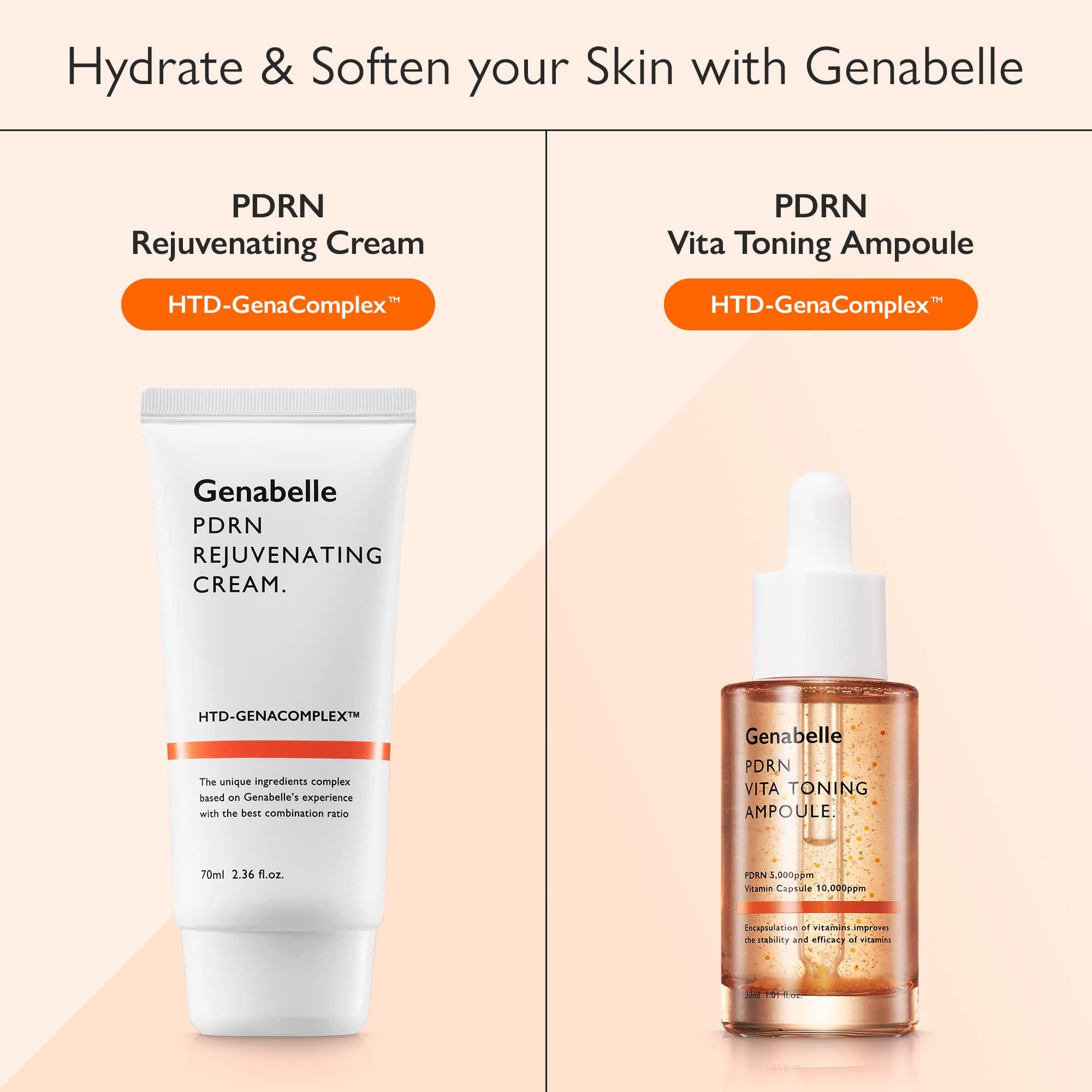 Genabelle Genabelle PDRN Daily Derma Duo - Includes Genabelle's PDRN Rejuvenating Cream and PDRN Vita Toning Ampoule, Also Includes a Mini Travel kit of The Same Products (4pcs Total)