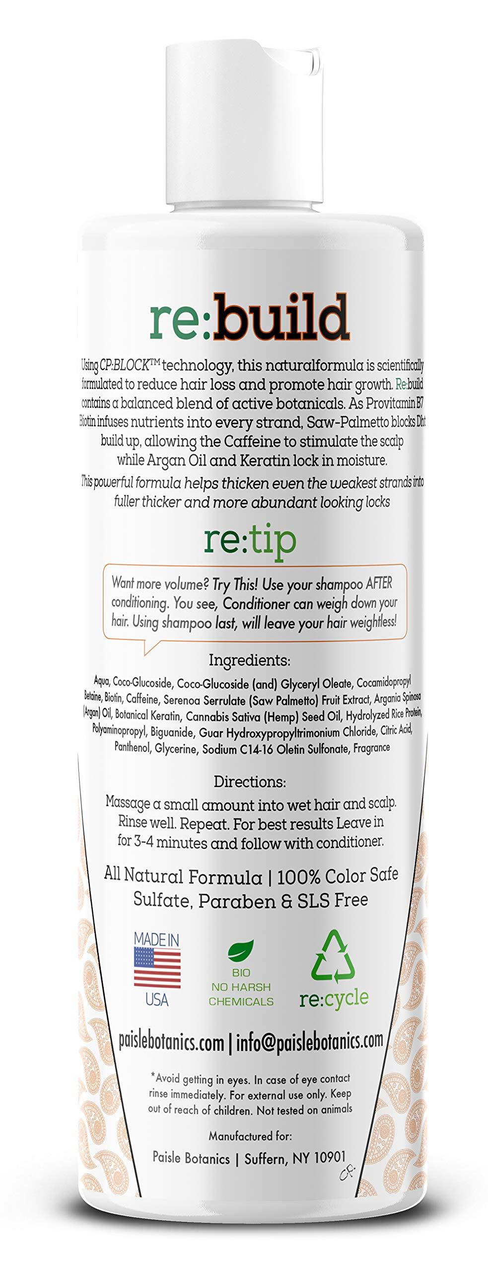 Paisle Botanics NATURAL Volumizing Shampoo and Conditioner for Hair Growth - DHT Blocking Formula with Biotin for Thinning Hair and Hair Loss Prevention for Men & Women