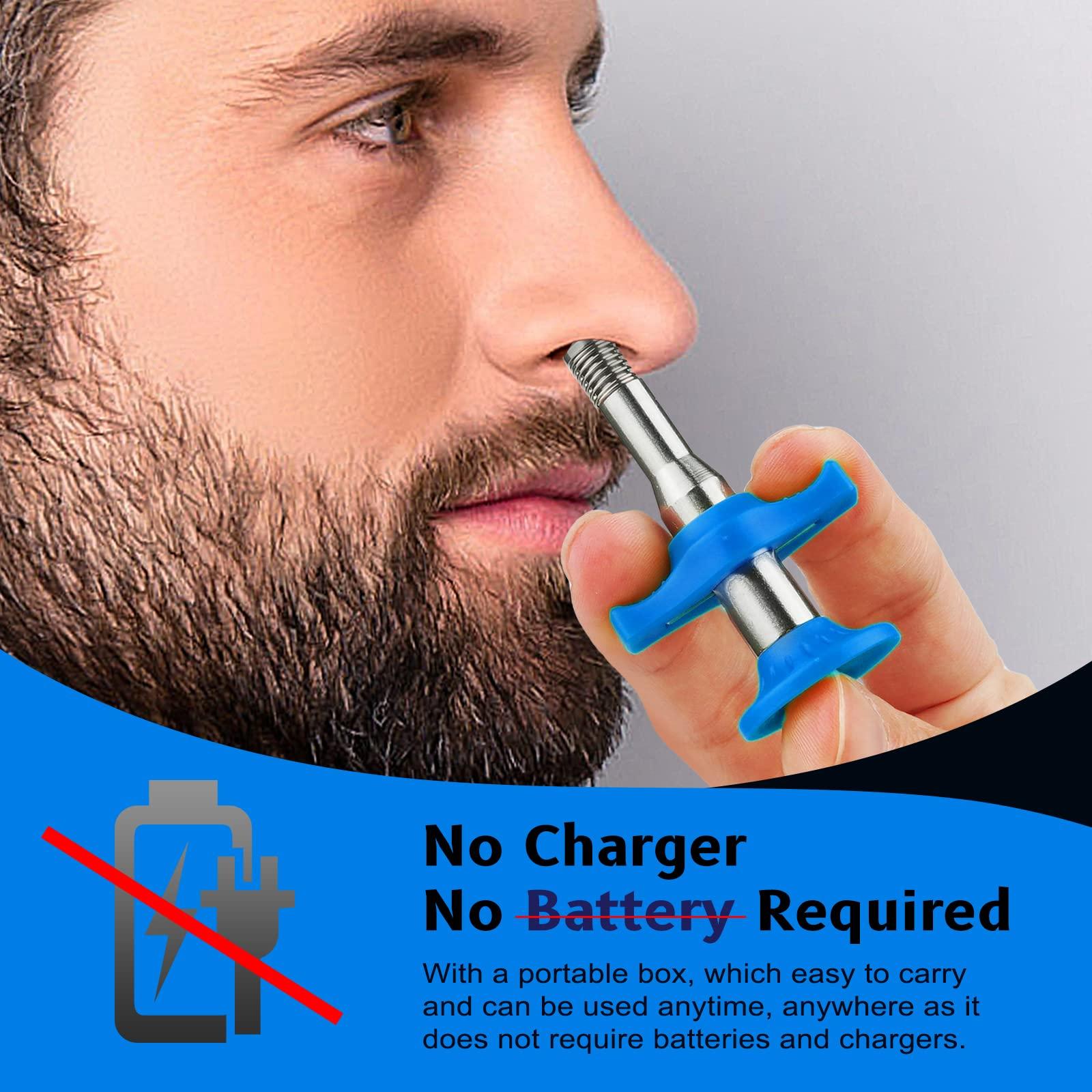 Esznuoky Esznuoky Nose Hair Ear Hair Removal, Upgraded Manual Hair Trimmer for Men&Women, Stainless Steel Hair Remover Waxing Kit(Blue)