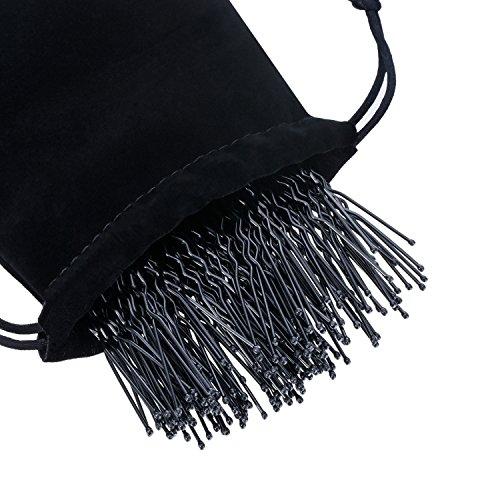 EBOOT 100 Pack of Bun Hair Pins U Shaped Pins with Box and Storage Bag, Black Hair Pins (6 cm)