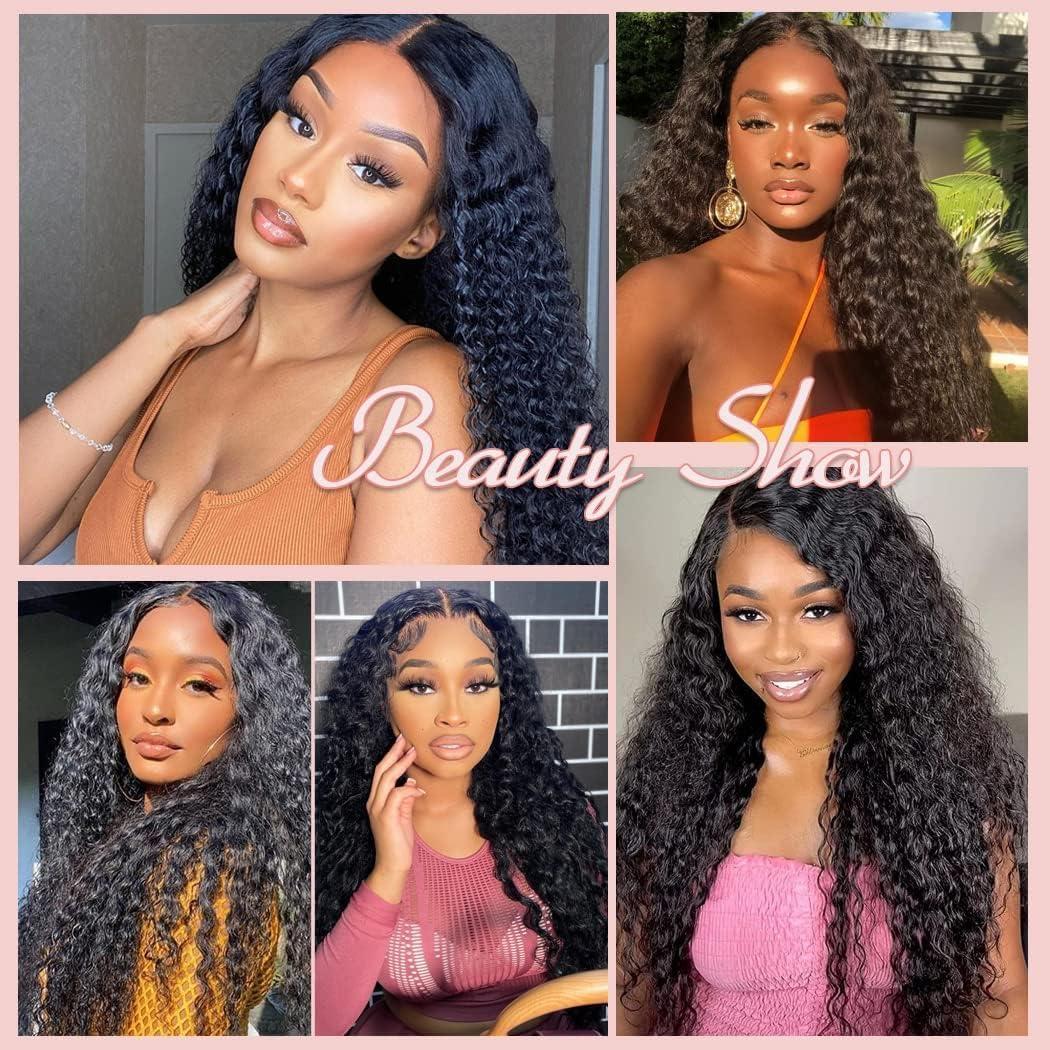 SINGLE BEST SINGLE BEST Human Hair Bundles Water Wave 30 Inch, Premium Deep Wave Bundles Human Hair 1 Bundle, Unprocessed Brazilian Virgin Curly Wet and Wavy Human Hair Bundles, Weave Bundles Natural Color