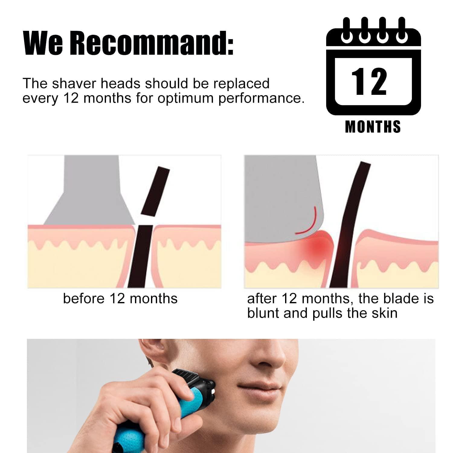 JIANCENGYU 21B Shaver Blades for Braun Series 3 Replacement Head&for Braun s3 Wet and Dry Replacement Head, 21B Foil and Cutter Compatible with Braun Series 3 Electric Razors 300s,310s,3010s,3040s,5409,340s-4