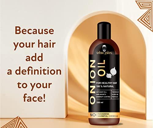 urbangabru Urbangabru Onion Oil for Hair growth Organic | Onion Juice, Hair Oil for Dry Damaged Hair and Growth (8 Fl Oz)