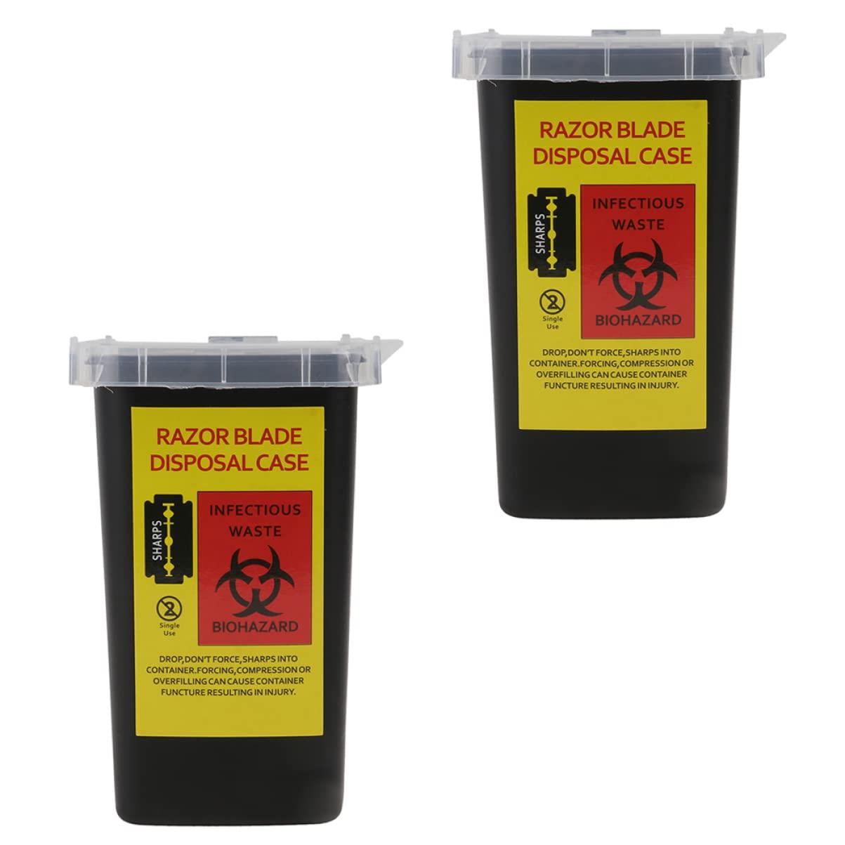 KALLORY KALLORY 4pcs Portable Bank Cutter Family Recycle Safety Barber Holder Hairdressing Shalon Use Sharps Shop Blades Container, Supplies Collect Case, Waste Razor for Barbershop Case Home