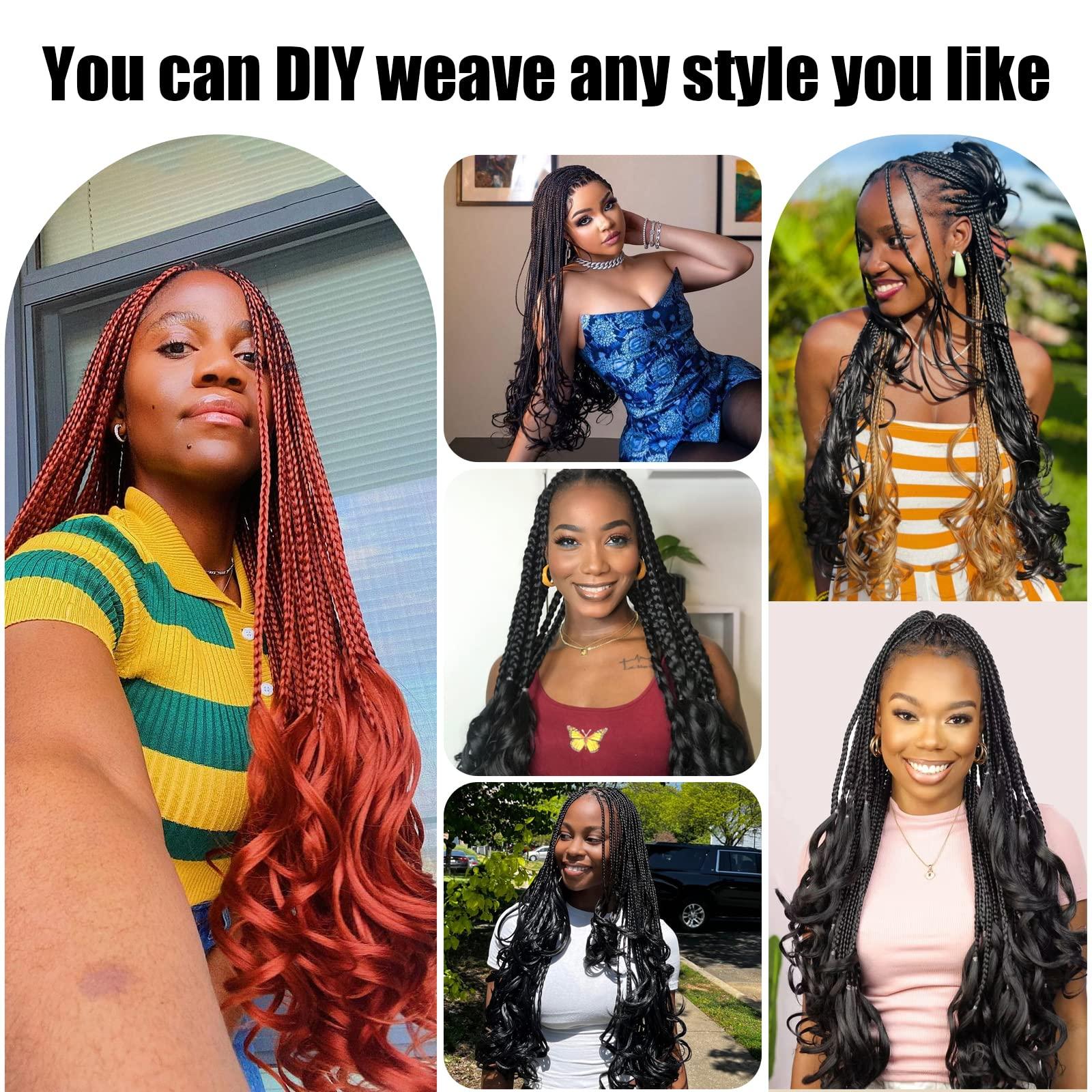 Aeagoo Jet Black French Curl Braiding Hair 10 Inch Curly Braiding Hair Pre Stretched 8 Packs Short French Curls Braiding Hair with Curly Ends French Braid In Hair Extensions (10 Inch,1)