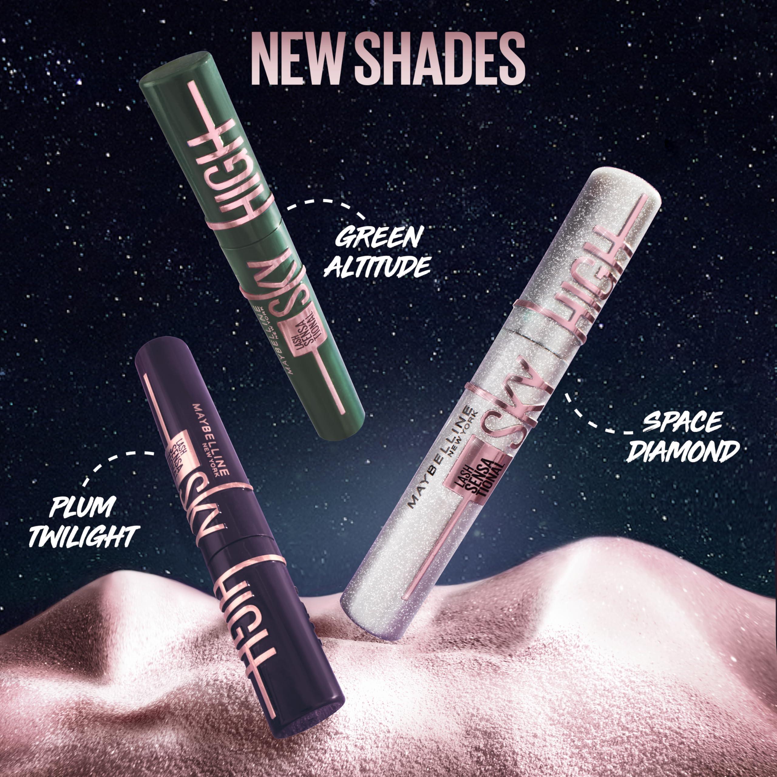 MAYBELLINE Maybelline Lash Sensational Sky High Glitter Mascara, Diamond Effect Eye Makeup for Lashes and Brows, Washable, Space Diamond, 1 Count