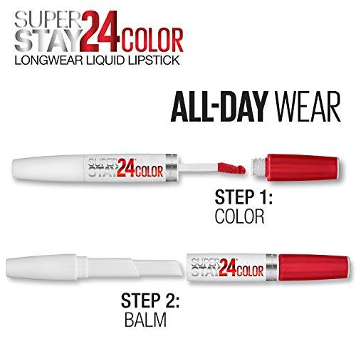 Maybelline New York Maybelline Super Stay 24, 2-Step Liquid Lipstick Makeup, Long Lasting Highly Pigmented Color with Moisturizing Balm, Unlimited Raisin, Purple, 1 Count