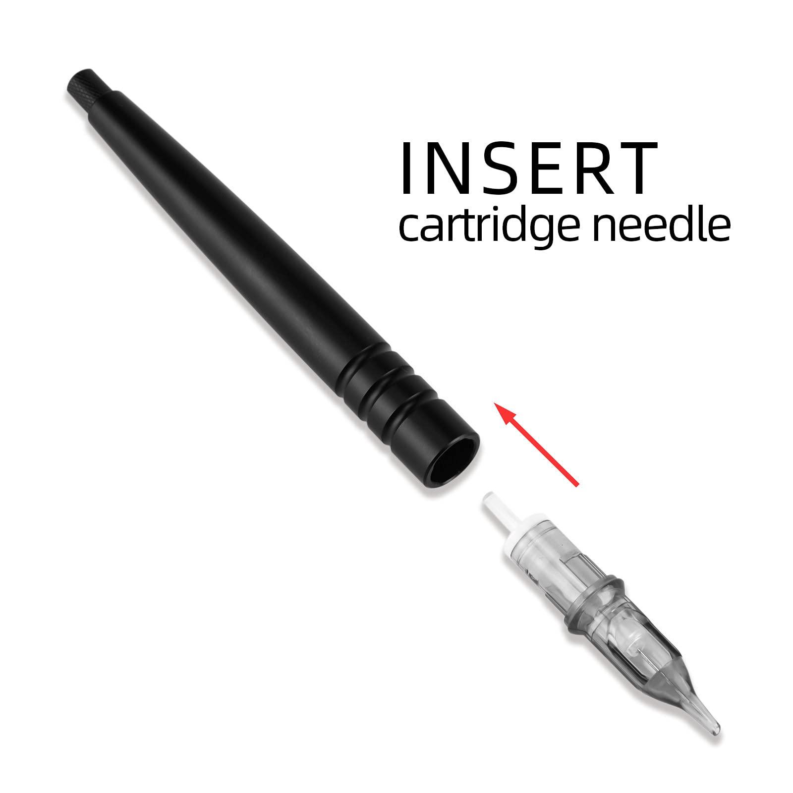 ShiningLove ShiningLove Manual Tattoo Pen Hand Tattoo Cartridge Needle Pen Black Aluminum Alloy Ink Cartridge DIY Tattoo Accessories Black