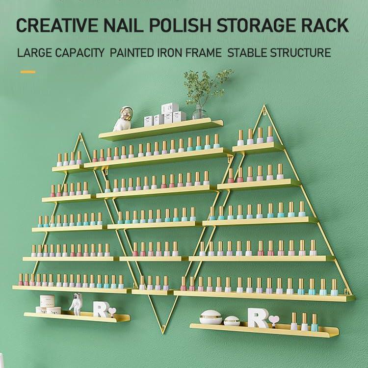 Bubinblau Bubinblau Black,10pcs, Nail Polish Display Rack Wall Mounted, Triangle Nail Polish Bottle Storage Holder, Floating Shelf Combination for Salon Retail Shop