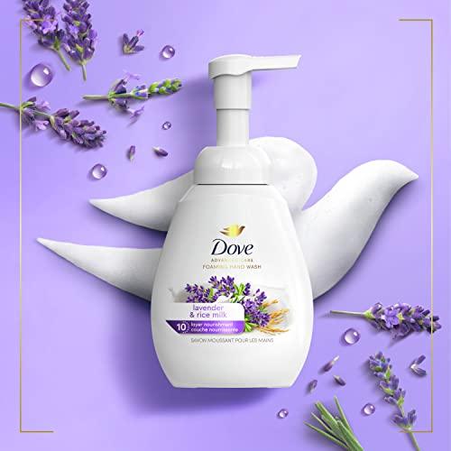 Dove Dove Foaming Hand Wash Lavender & Rice Milk Pack of 4 Protects Skin from Dryness, More Moisturizers than the Leading Ordinary Hand Soap, 10.1 oz