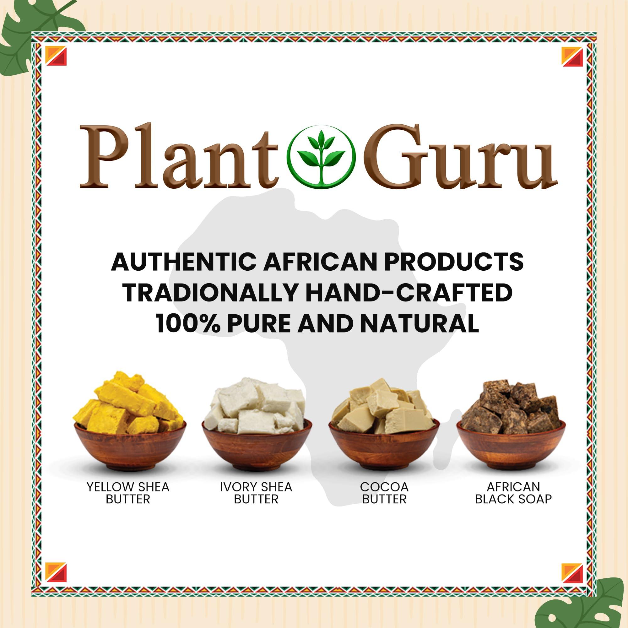 Plant Guru Raw African Black Soap 3 lbs. Bulk Bars 100% Pure Natural From Ghana. Acne Treatment, Aids Against Eczema & Psoriasis, Dry Skin, Scars and Dark Spots. Great For Pimples, Blackhead.