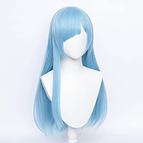 Aicos Blue Straight Cosplay Wig | Alacos Cosplay Wig for Jujutsu Kaisen Miwa Kasumi + Free Cap