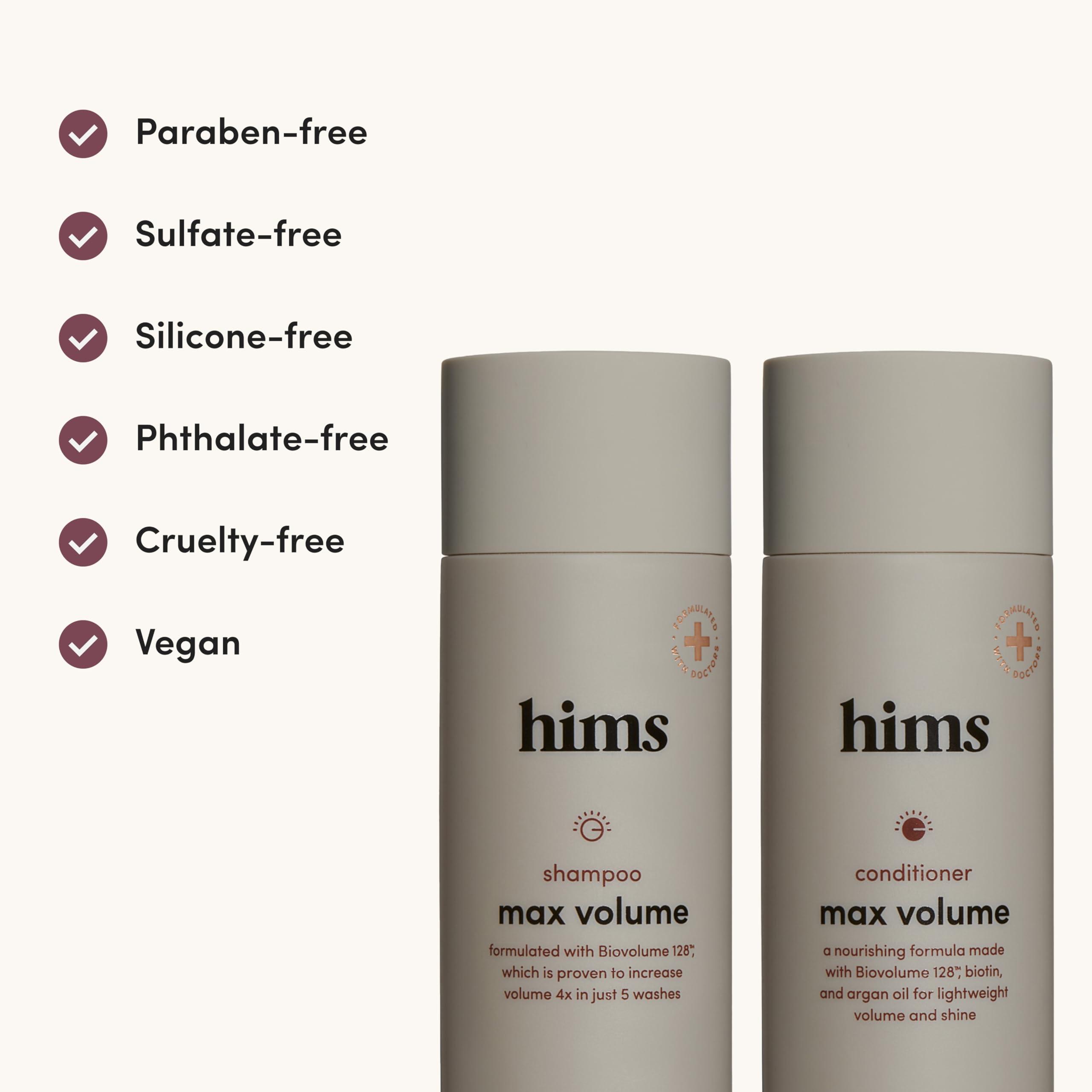 HIMS & HERS Hims Max Volume Shampoo & Conditioner Pack - Volumizing Shampoo and Conditioner for Men - Citrus Spice - Men\'s Natural Shampoo & Conditioner - 2 x 6.4 fl oz Bottles