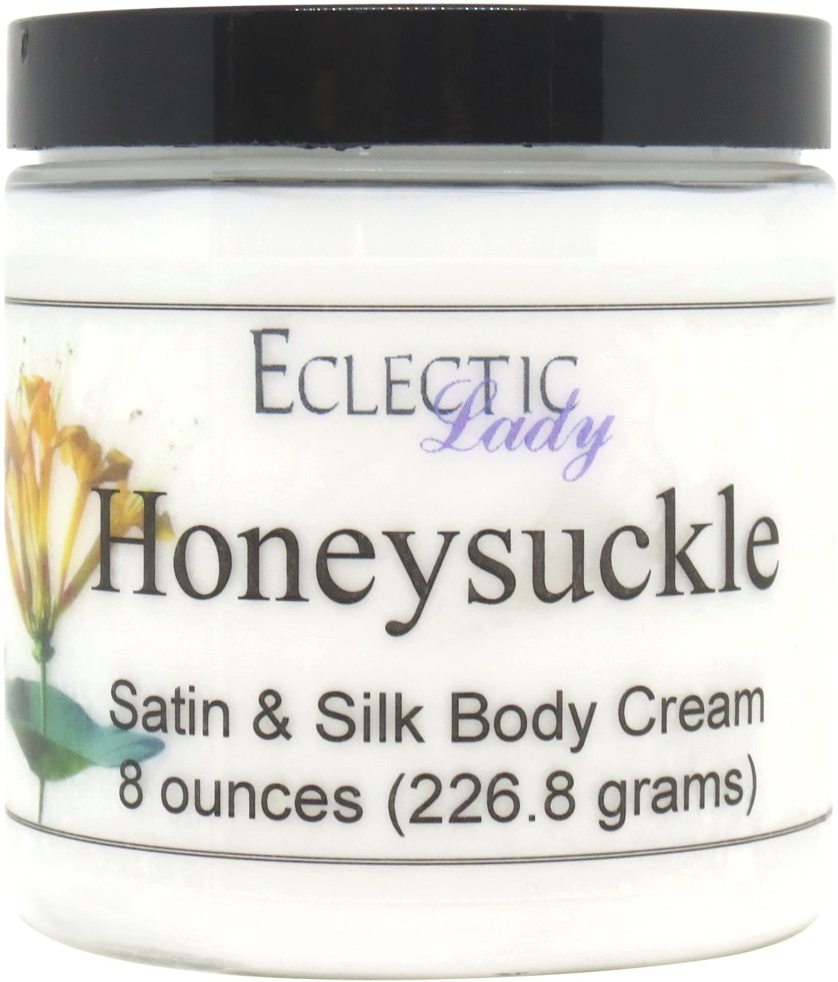 Eclectic Lady Eclectic Lady Honeysuckle Satin and Silk Cream, Body Cream, Body Lotion, 16 oz - Shea Butter, Aloe, Silk Amino Acids, Vitamin E, Phthalate-Free, Handcrafted in USA - Perfect For Women