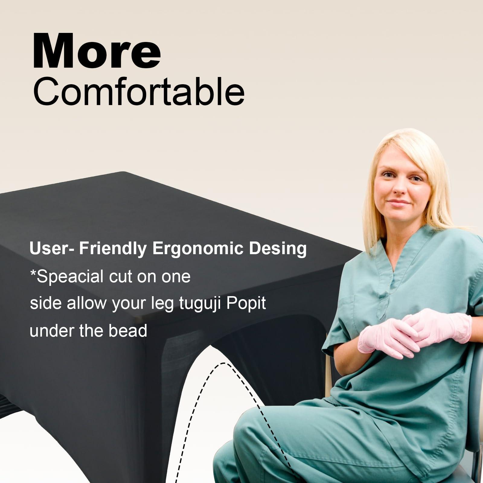 LCZNXJJY LCZNXJJY Elastic Lash Bed Cover 6FT SPA Bed Cover,Stretchy Massage Bed Fitted Cover,Soft Beauty Bed Protective Topper Professional Protective for Lash Extension SPA Massage Beauty Salon Waxing (Black)