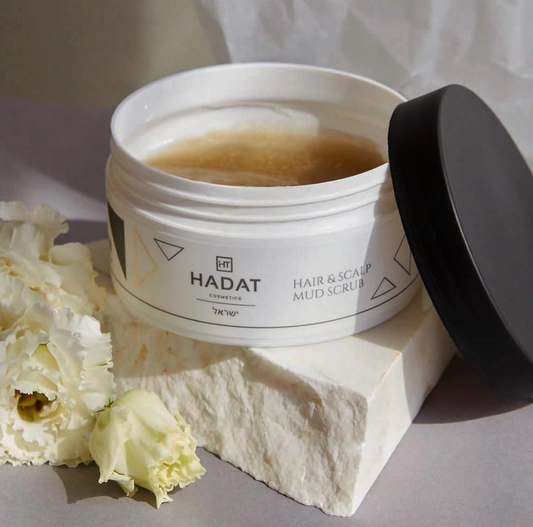 HADAT Cosmetics HADAT HAIR & SCALP MUD SCRUB 10.14 Fl. Oz. (300 ml) for Deep Cleansing and Removal of Impurities and Dead Cells From the Scalp. Dead Sea Mud Scrub for Hair Peeling