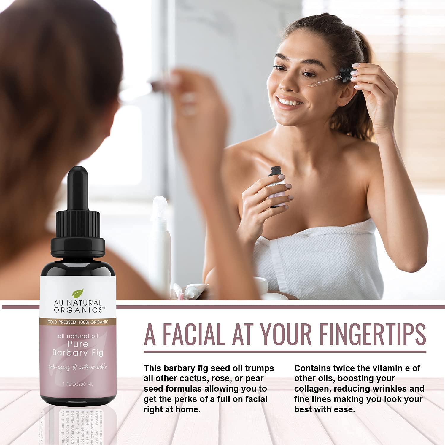 Au Natural Organics Au Natural Organics Prickly Pear Seed Oil for Face (Barbary Fig) 100% Pure Organic Prickly Pear Oil, All Natural Face, Dry Skin & Body Moisturizer and Hair Treatment, Extra Virgin, Cold Pressed, 1 oz