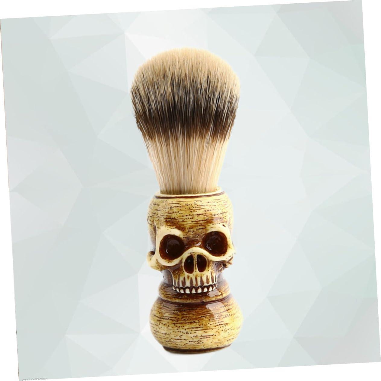 Beaupretty Beaupretty skull beard brush shaving beard brush men bristles beard brush beard brush for men grooming beard portable beard brush skeleton man Wooden