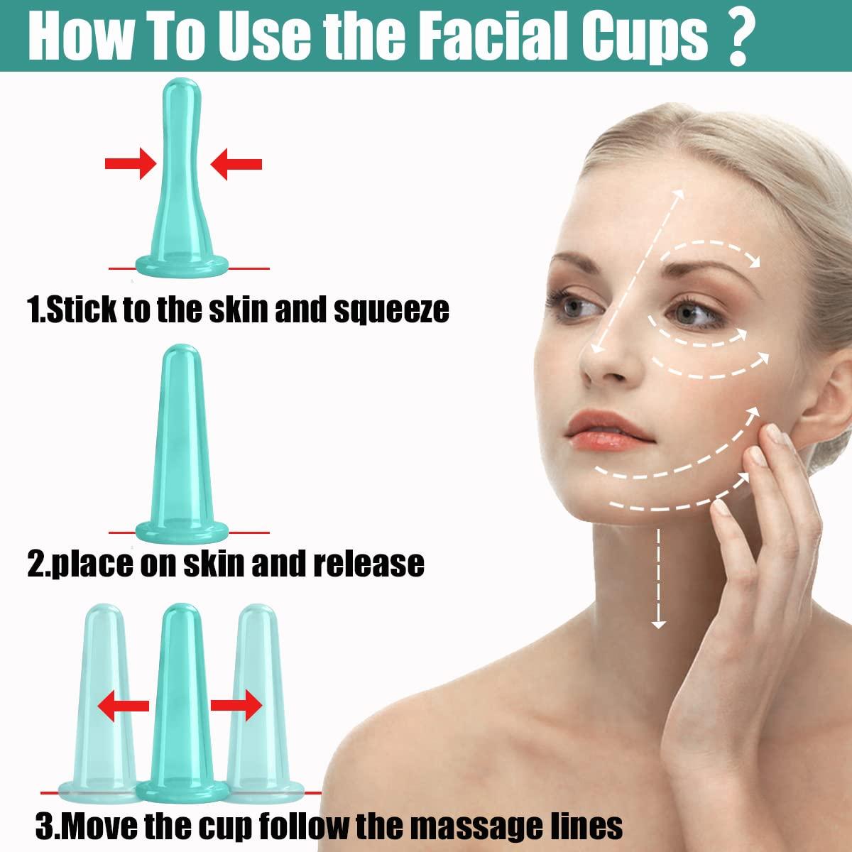 MAFLY Silicone Cupping Therapy Set - Facial Cupping Set - Cellulite Cup -Face and Body Cupping Massager - Vacuum Suction Cups - Cellulite Remover Muscle Relaxation Home Use 7PACK