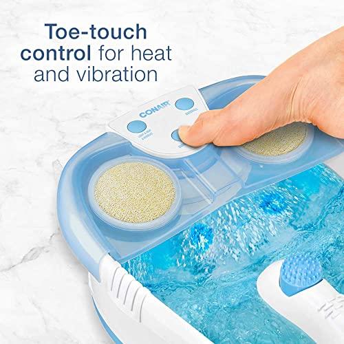 Conair Conair Waterfall Pedicure Foot Spa Bath with Blue LED Lights, Massaging Bubbles and Massage Rollers, Blue/White