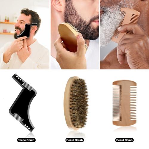 EXREIZST Beard Care Kit Gifts for Men, 9 Pcs Beard Grooming Kit, Beard Club Kit is a Unique Men\'s Gifts for Men Dad Husband Boyfriend, Father\'s Day Anniversary Birthday Christmas Gifts Ideas for Dad Him Boss