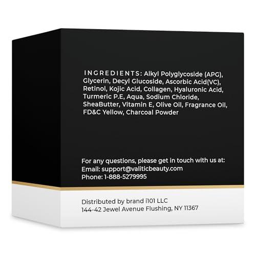 VALITIC VALITIC Charcoal Kojic Acid Turmeric Black Soap Bar Dark Spot Remover for Body or Face Wash - 2 Pack