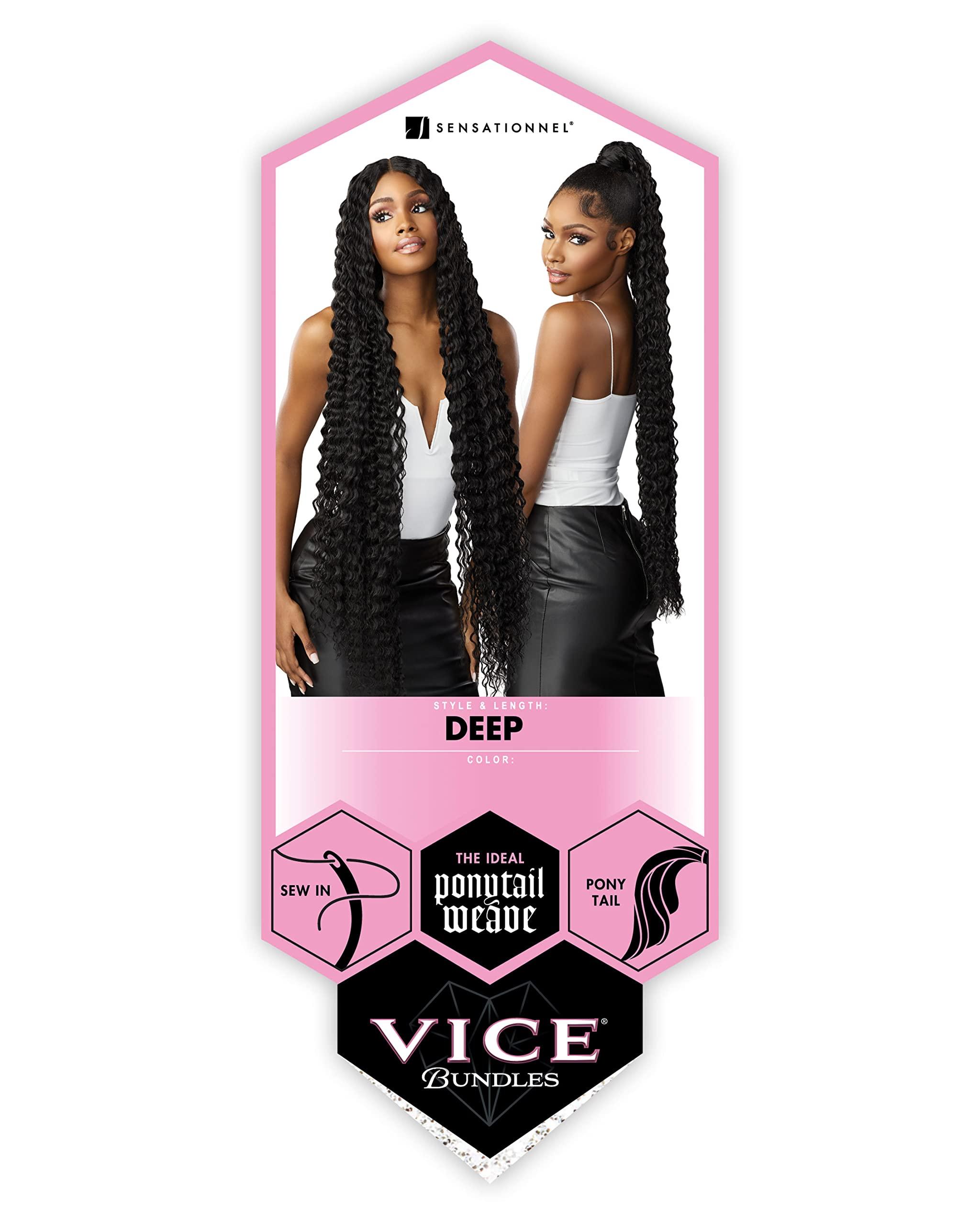 Sensationnel Sensationnel Vice bundles weaving - deep 36 inch synthetic virgin hair dupe weave bundle hair sew in and pony tail long length (1 pack, 27 HONEYBLONDE)