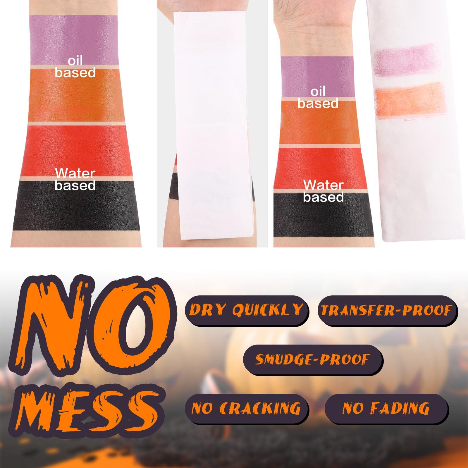 BOBISUKA BOBISUKA Black & White Face Body Paint Stick Eye Black Sticks for Football Sports Water Based Face Painting Kit Quick Drying Foundation Makeup for Halloween Clown Skeleton Vampire Cosplay SFX Costume