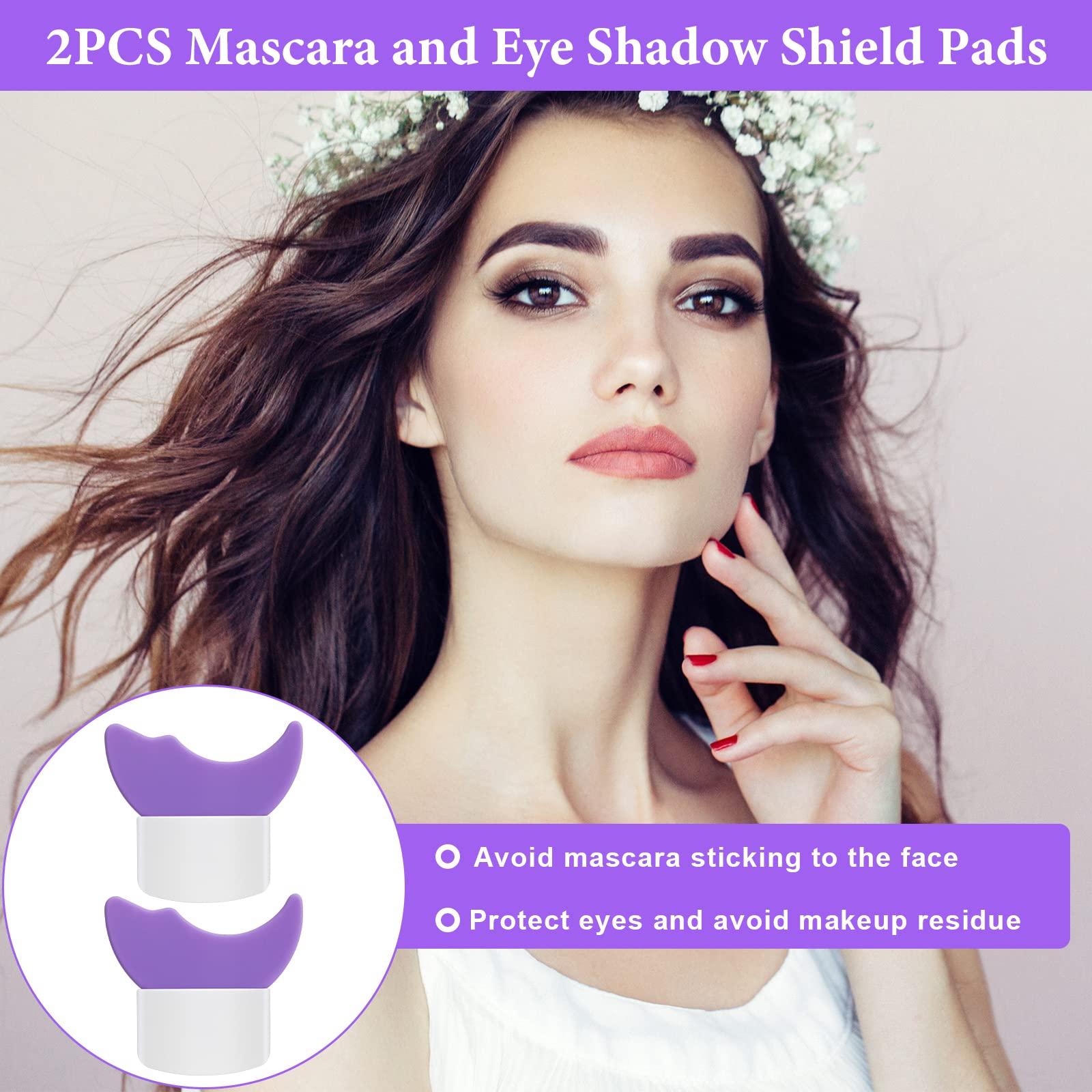 Anglekai 2Pcs Mascara and Eye Shadow Shield Pads, AngleKai Reusable Mascara and Shadow Shield Guard Tool (Purple)