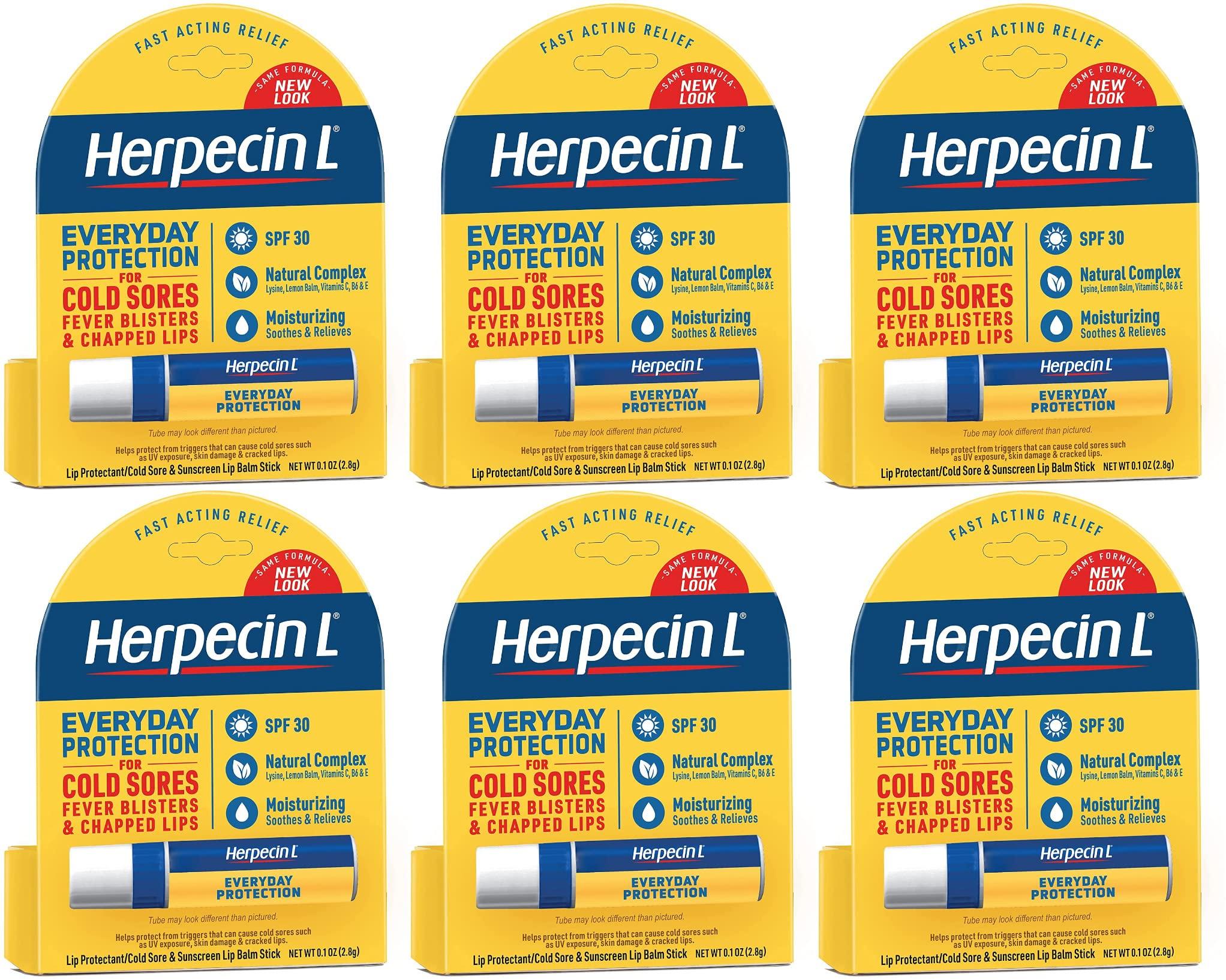 Special Herpecin-L Everyday Protection SPF 30 Lip Balm 0.1 Oz. - Pack of 6