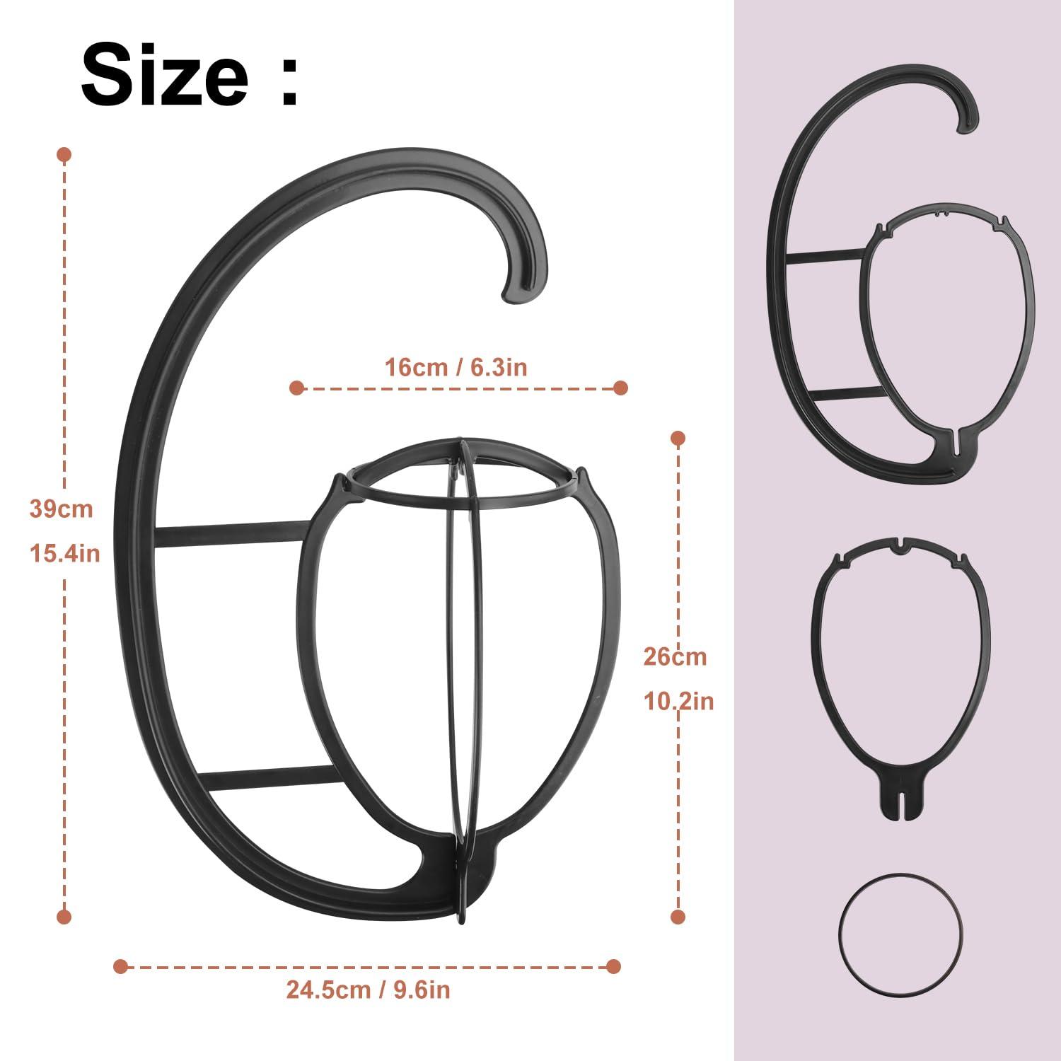 KUKLIPJIM KUKLIPJIM 14 Pack 15.4 Inch Wig Hanger, Hanging Wig Stand for Multiple Wigs and Hats, Wig Holder Rack, Wig Stand for Displaying, Drying & Organizing Wigs(Black)