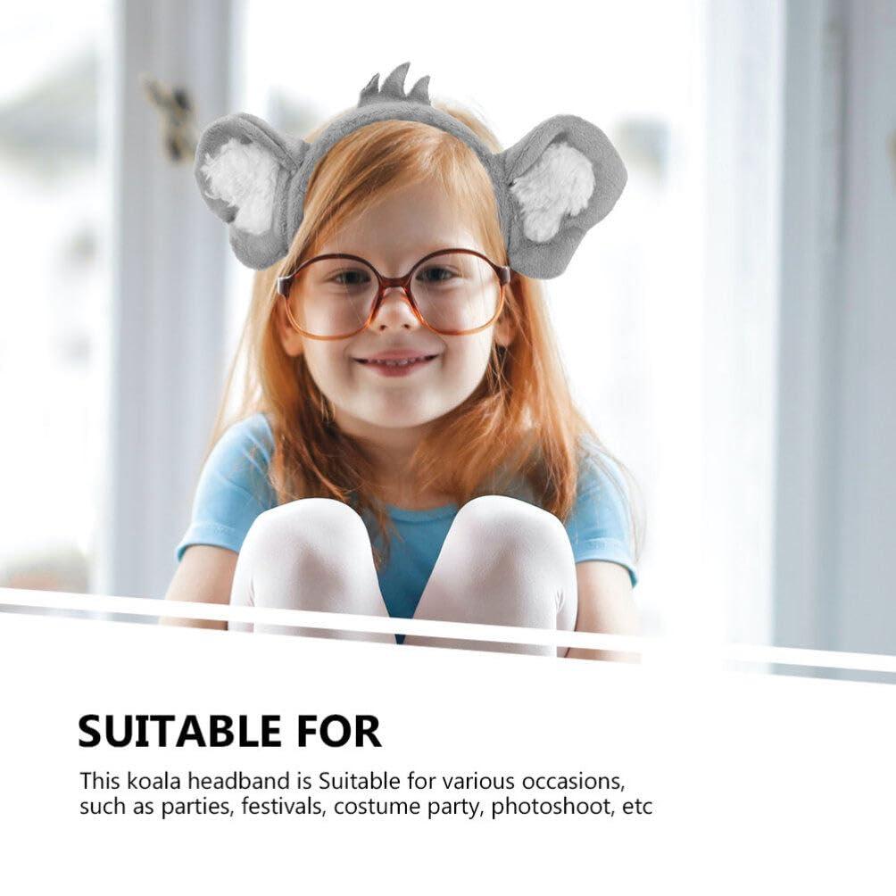 MAGICLULU MAGICLULU 2pcs Koala Ear Headband Cartoon Koala Headband Furry Animal Headbands Cute Koala Hair Hoop for Party Cosplay