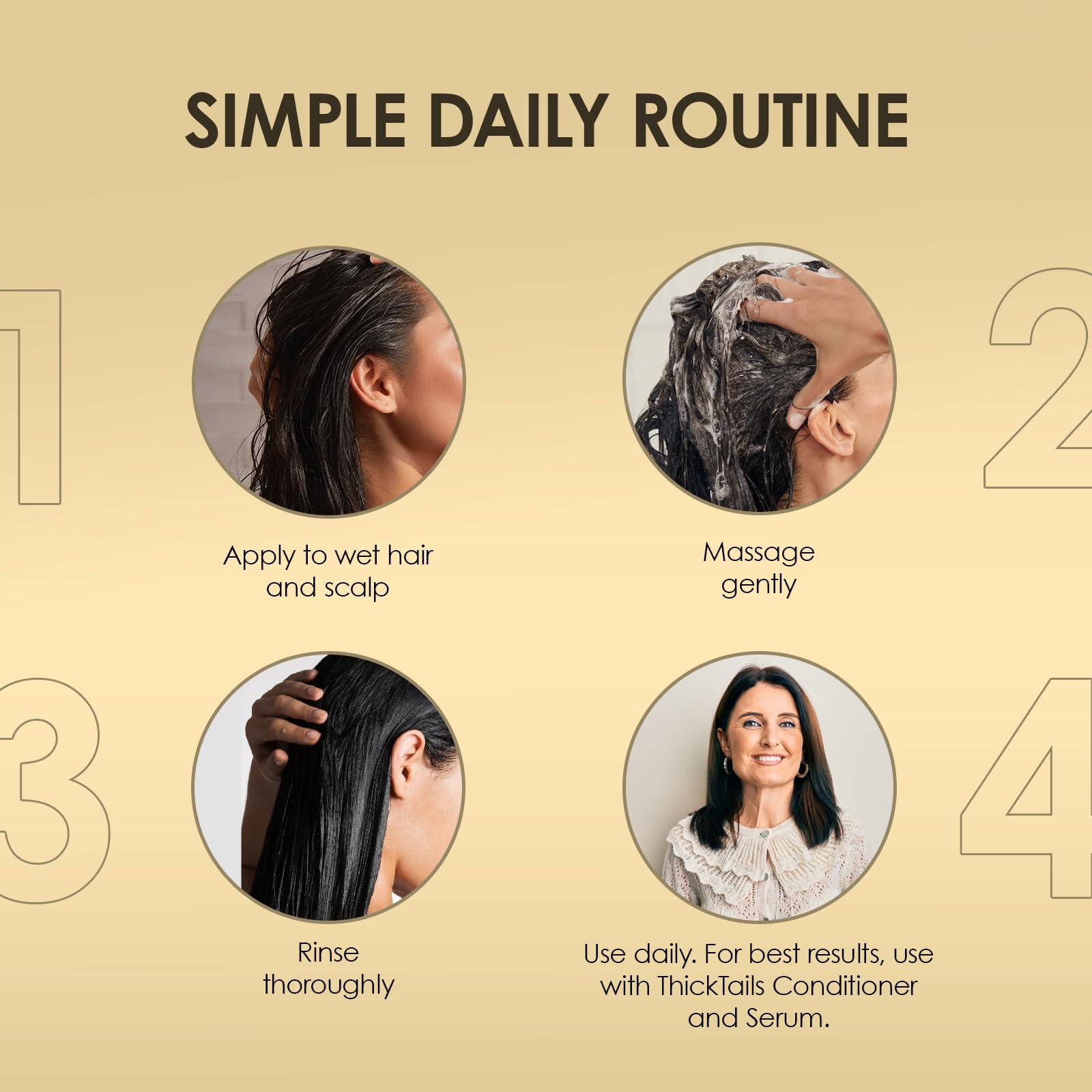 ThickTails ThickTails Stimulating Hair Growth Shampoo for Women | Sulphate-Free Caffeine & Biotin Formula | Encourages Fuller-Looking Hair | Supports Scalp Health | Colour-Safe & Hydrating