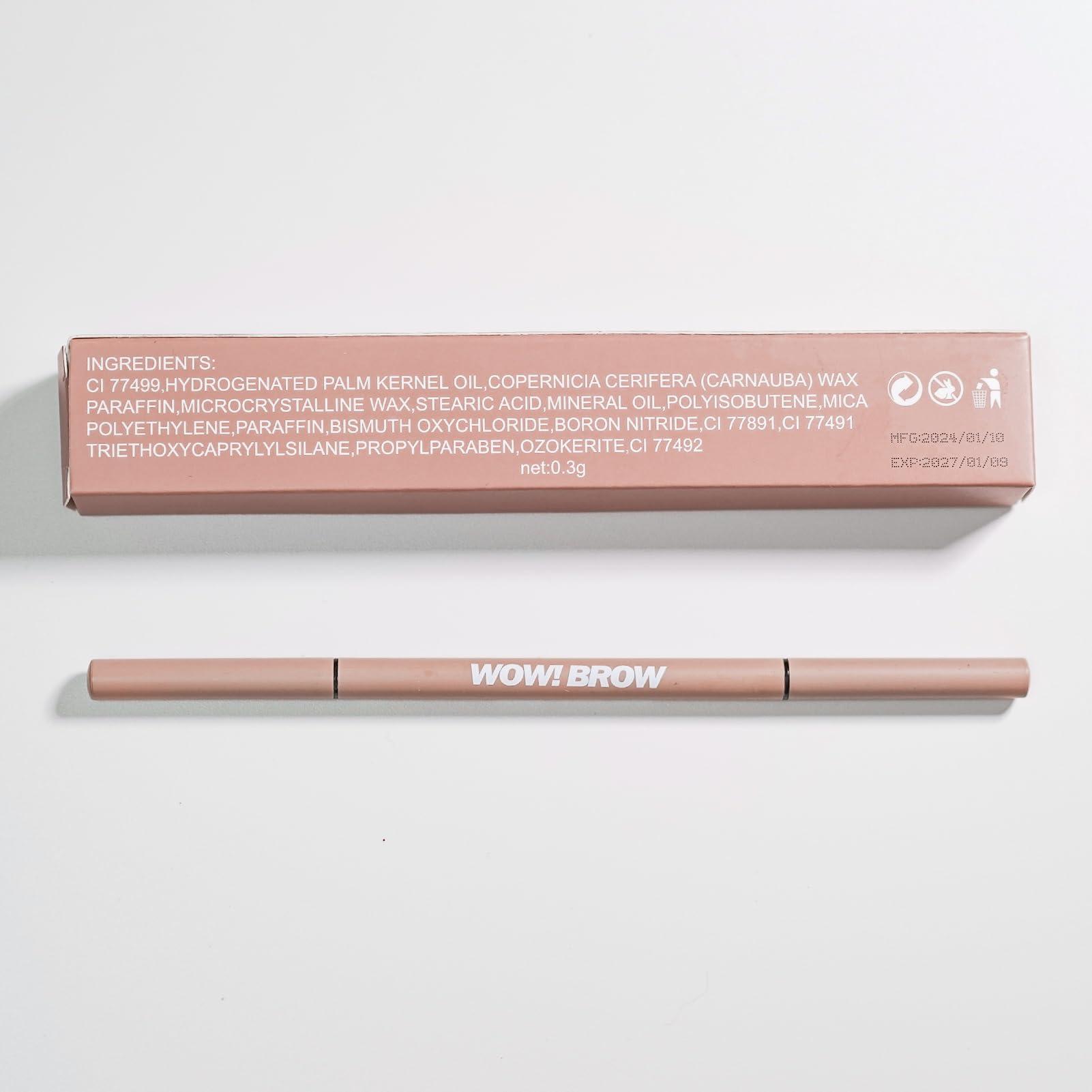 YES.EYE DO Grey Eyebrow Pencil for Older Women, Dual-Ended Gray Eyebrow Pencil for Grey Hair with Spoolie, Micro Triangle Tip Eye Brow Filler Pen for Natural Looking, Hair-Like Stroke, Gray, YES.EYE DO