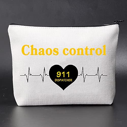 JNIAP JNIAP 911 Dispatch Makeup Bag Chaos Control 911 Dispatch Cosmetic Travel Bag 911 Operator Dispatcher Gift(911 Dispatch Bag)