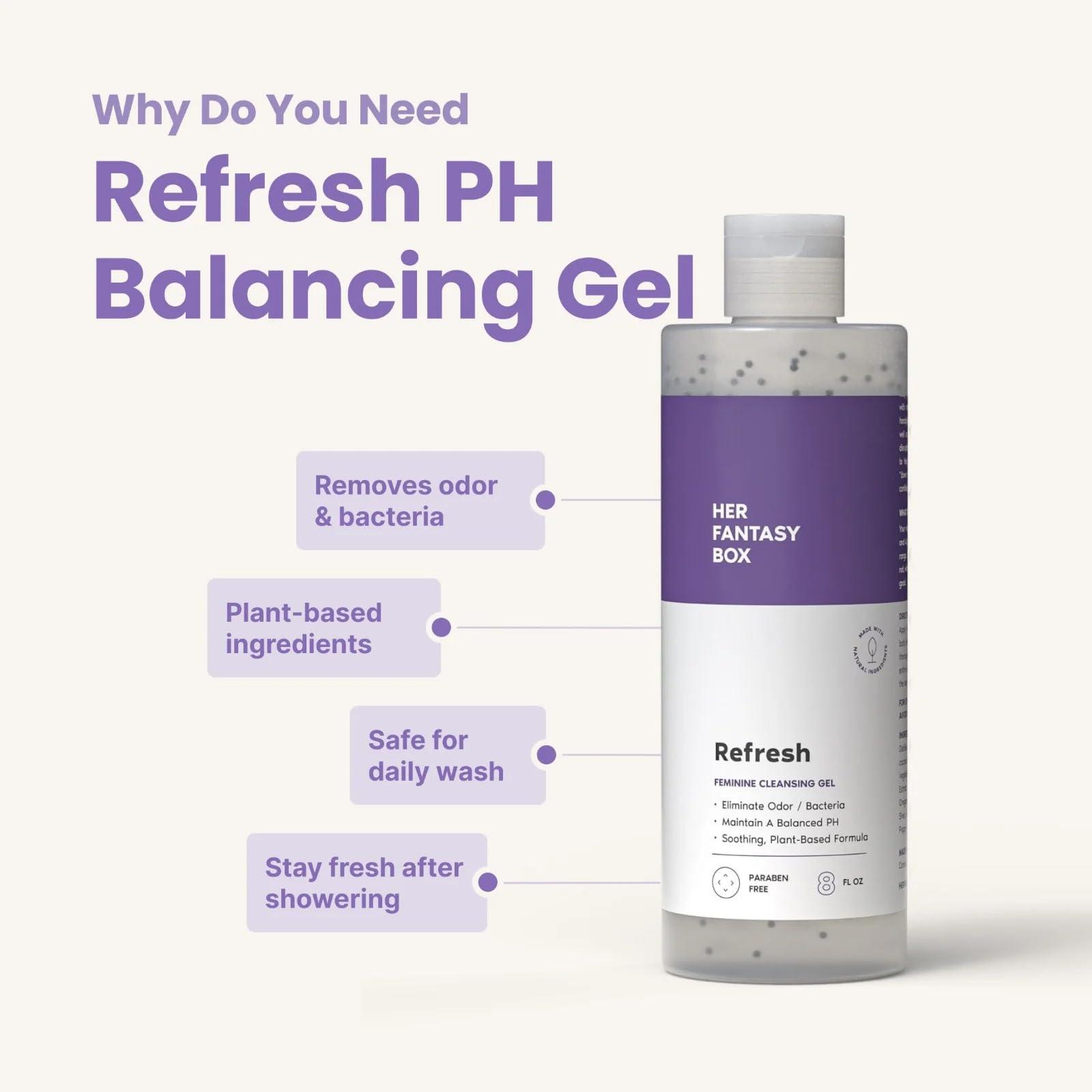 Her Fantasy Box Her Fantasy Box Refresh pH Balancing Shower Gel - Natural Feminine Hygiene Solution for Gentle Cleansing, Odor Control, and Skin Nourishment - pH-Balanced Formula for All Skin Types