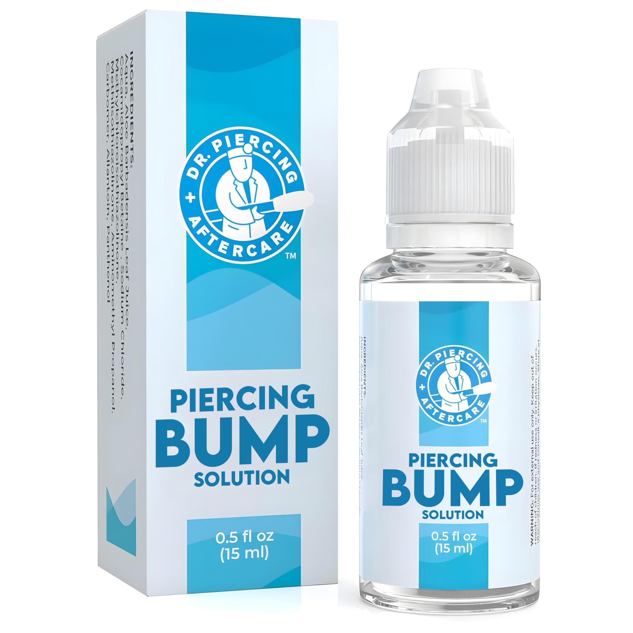 DR. PIERCING AFTERCARE Dr. Piercing Aftercare Keloid Drops Non-Greasy Saline Solution for Keloid Bump Removal for Piercings - Reduce Appearance of Nose Piercing Bump, Nose Ear Lip Belly (15 mL)