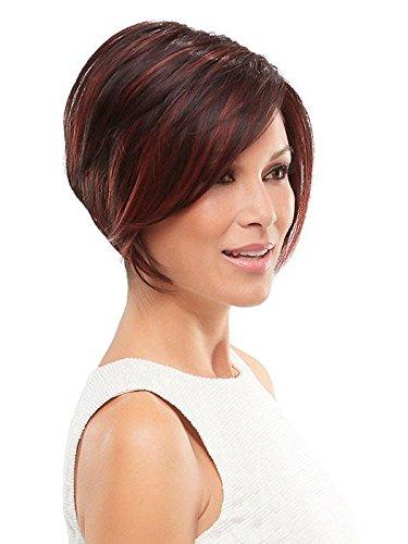 Jon Renau Jon Renau Bundle 3 items: Ignite Wig Heat Resistant Women's Short Angled Cut Sleek Bob Lace Front SmartLace Natural Hairline Wigs,FS26/31, Wig Comb, MaxWigs Hair Loss Booklet