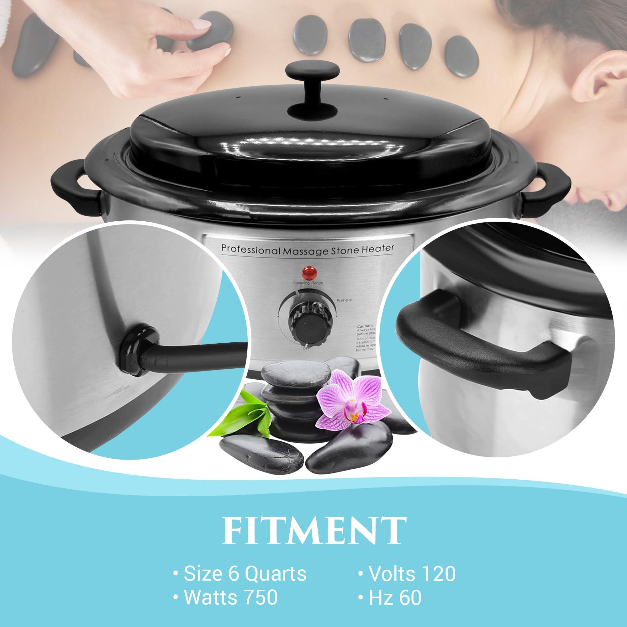 NRG NRG Professional Hot Stone Warmer for Massage Therapy, 6 Quart - Hot Stone Heater Hot Stones Warmer Massage Stone Heater Massage Stone Warmer Massage Accessories - Adjustable Temperature Control