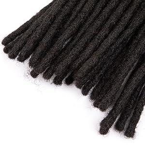 Kbeth Kbeth 0.6cm Diameter Loc Extension 100% Human Hair Dreadlock Extensions for Man/Women Full Head Handmade loc Extensions Bundles Can Be Dyed Bleached Curled and Twisted 0.6cm 10 Inch 10 Strands