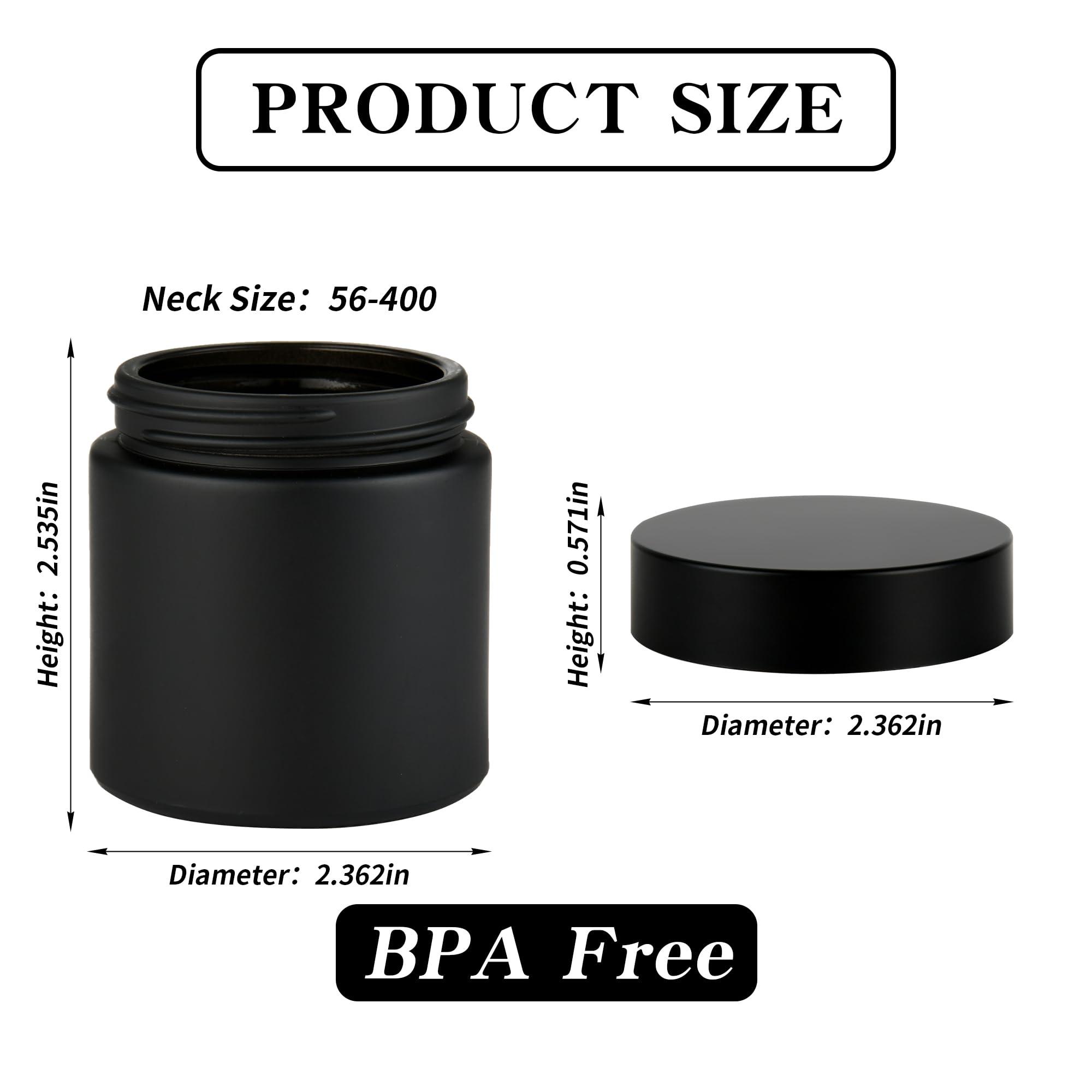 YONKAN YONKAN 4 oz Reusable Black Glass Container Jars 24 Pack with Wide-mouth Leak Proof Cap and Inner Pull-On Lid for Travel Storage Makeup, Face Creams, Body Lotions, DIY Crafts or Others