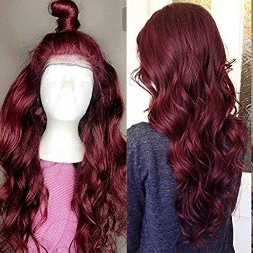 Wig Slayer Pure 99J Lace Front Human Hair Wigs for African American Women 130% & 150% Body Wave Brazilian Virgin Full Lace Wigs Pre Plucked (20 inch, 13x4 Lace Front Wig 130%)
